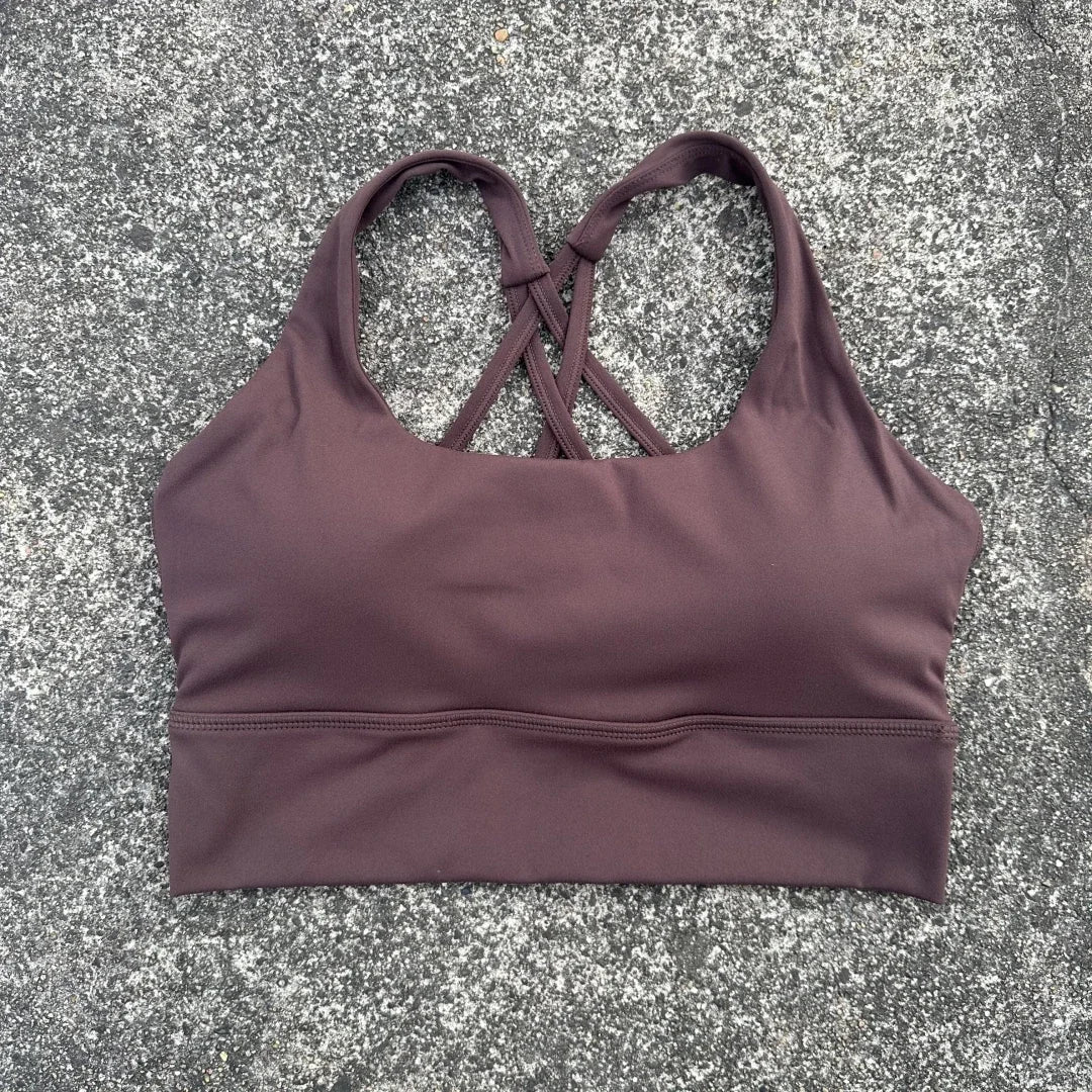 NONECN Cross Back Sports Bra For Women Fitness Yoga Top