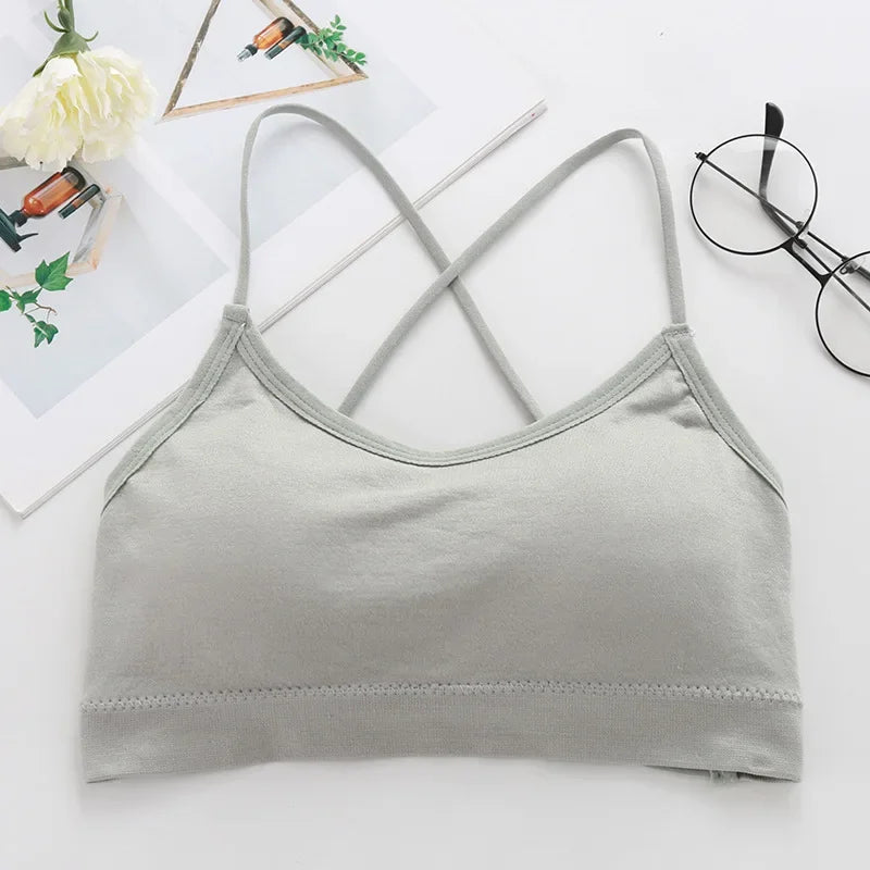 Women Cross Strap Sports Bra Breathable Push Up Yoga Top