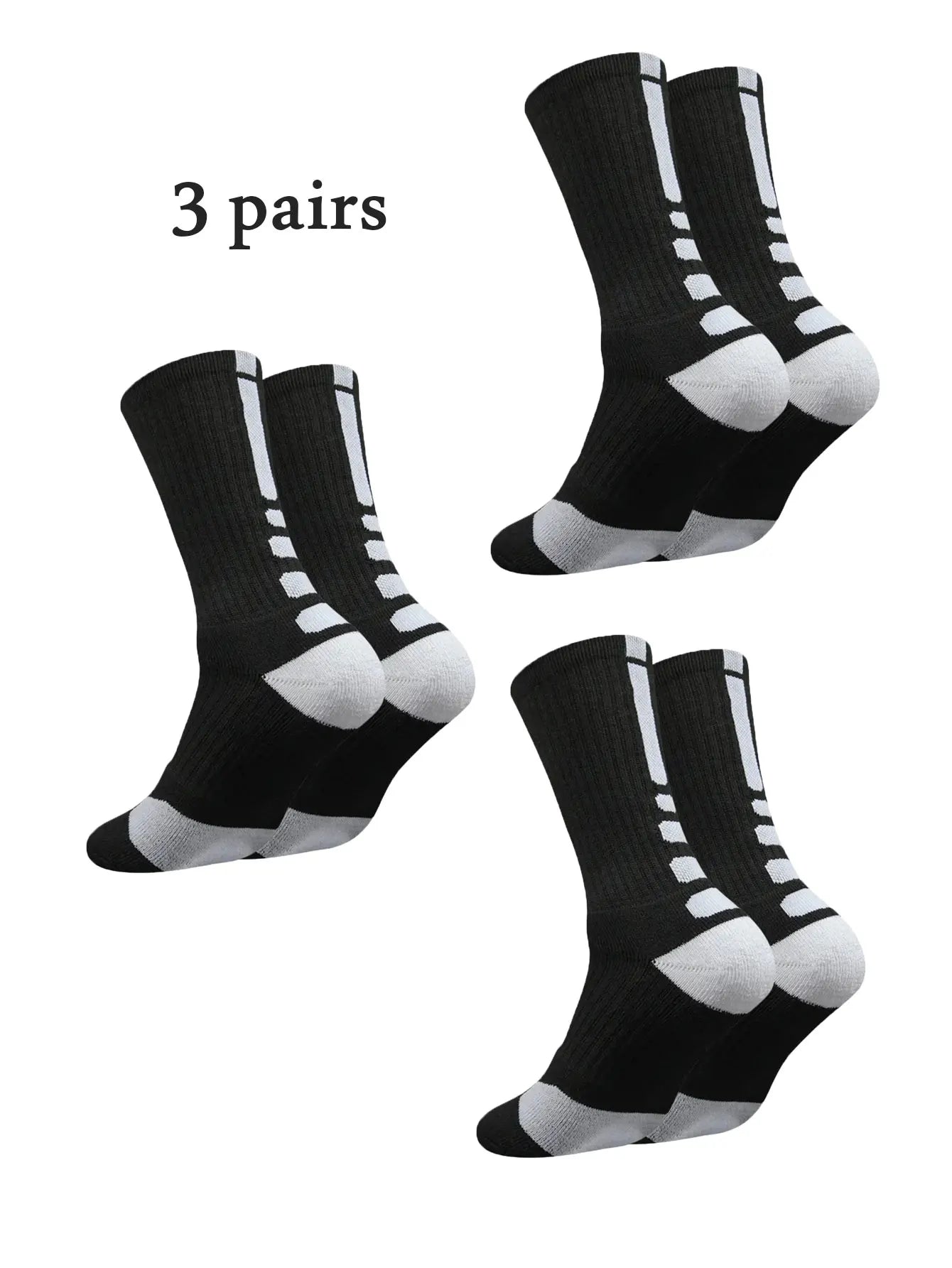 NONE Pro Basketball Training Socks With Mid Length TowelBottoms 3-Pair