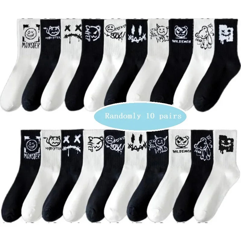 Unisex Anime Graffiti Socks Cotton Nylon Novelty Hip Hop
