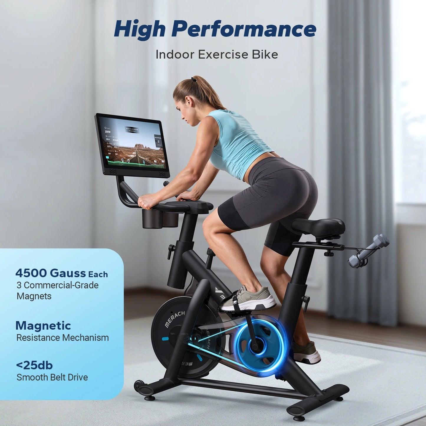 Merach Exercise Bike Brake Pad Stationary With Exclusive App