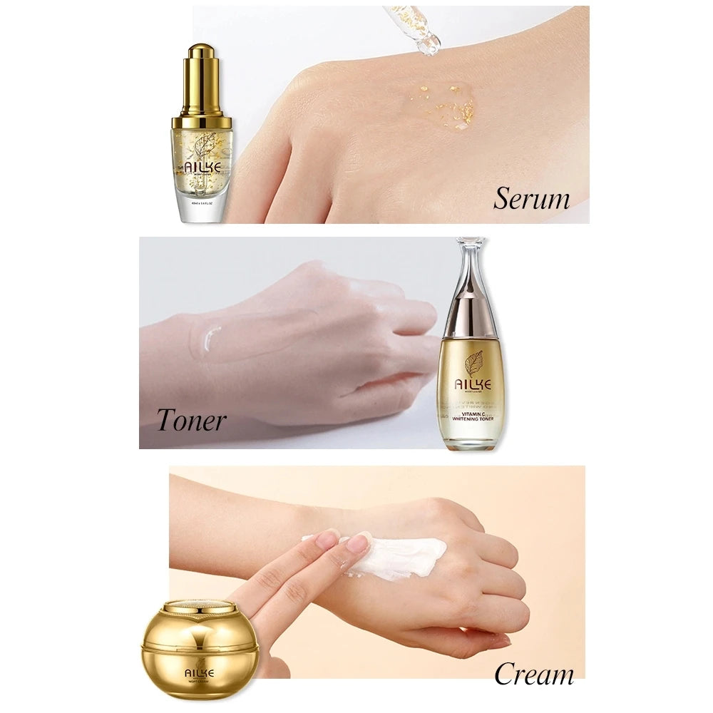 AILKE 24K Collagen Facial Whitening Set Moisturizing
