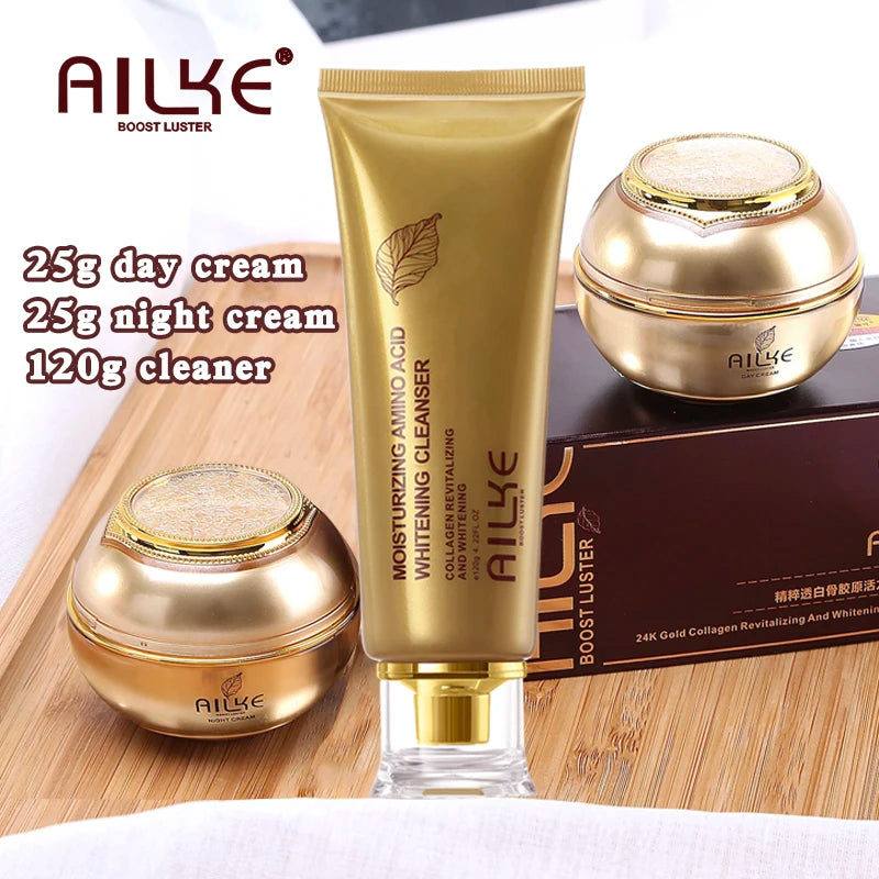 AILKE 24K Collagen Facial Whitening Set Moisturizing