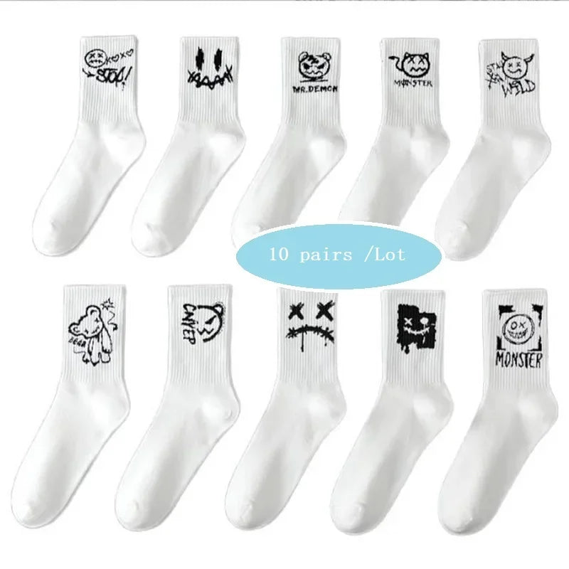 Unisex Anime Graffiti Socks Cotton Nylon Novelty Hip Hop