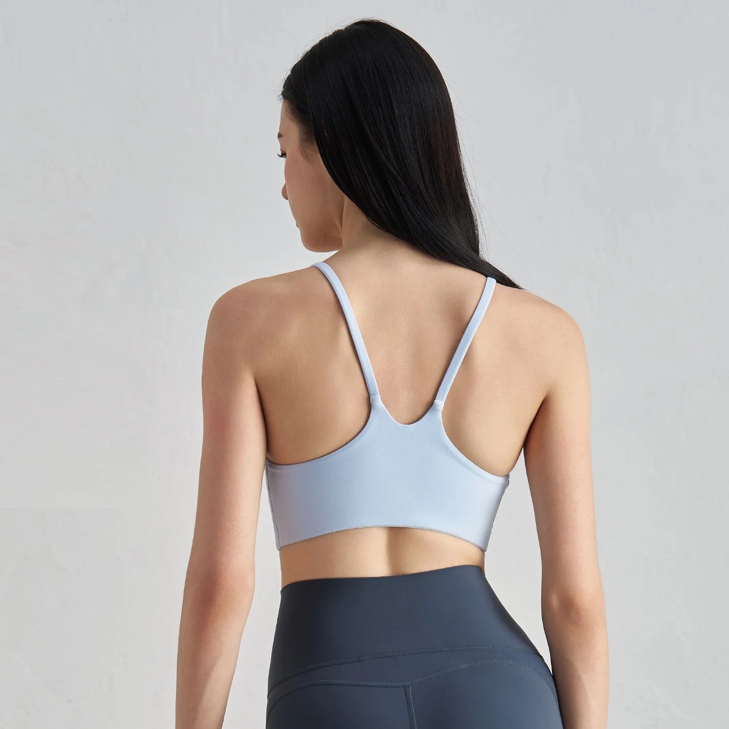 Womens Crossback Sports Bra Thin Straps Breathable Polyester Top