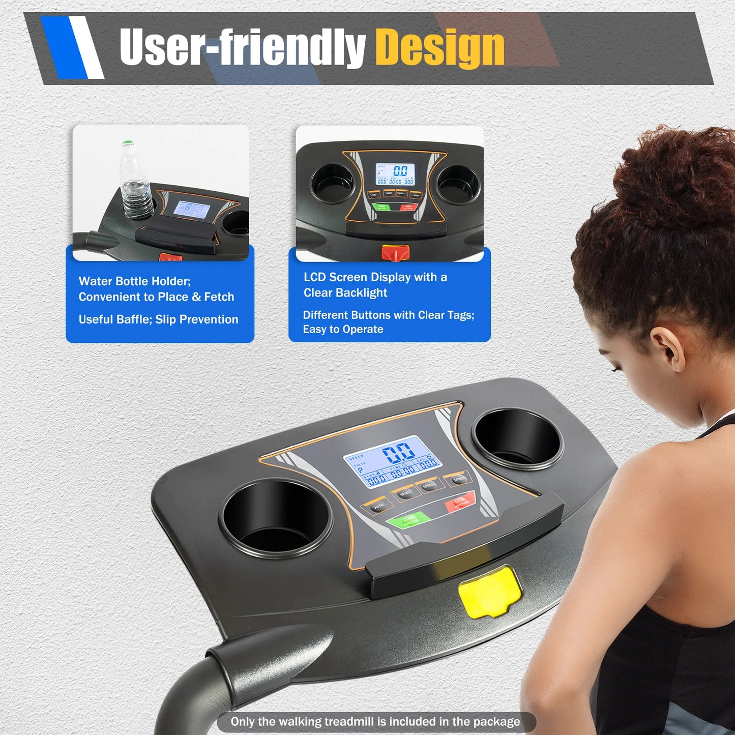 NONEDriving 110V Treadmill For Senior Home Use With LCD Screen