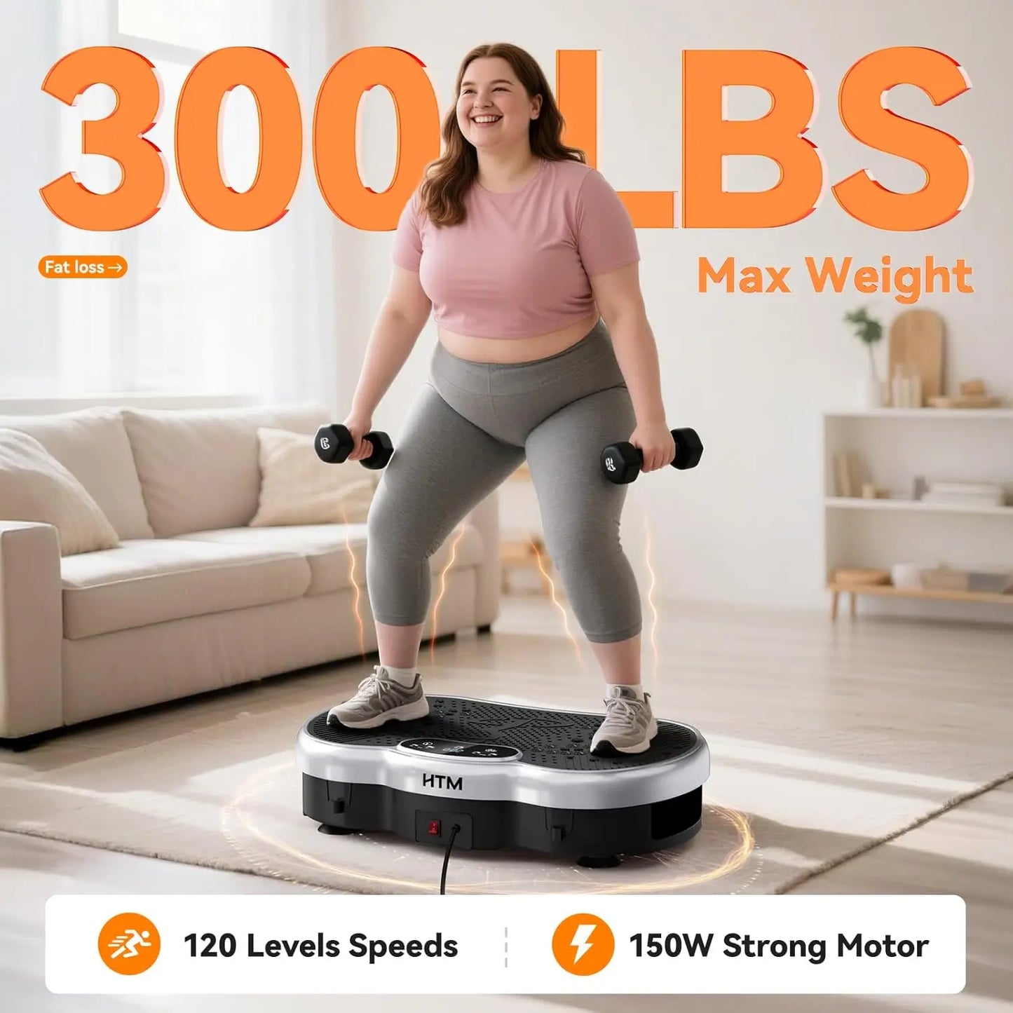 HTMM Calorie Tracking Vibration Plate Power Machine Home Gym Fitness