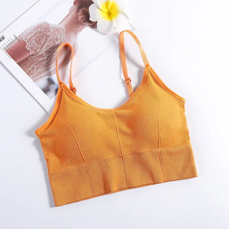 ATMDOGCN Backless Seamless Padded Sports Bra For Yoga And Gym