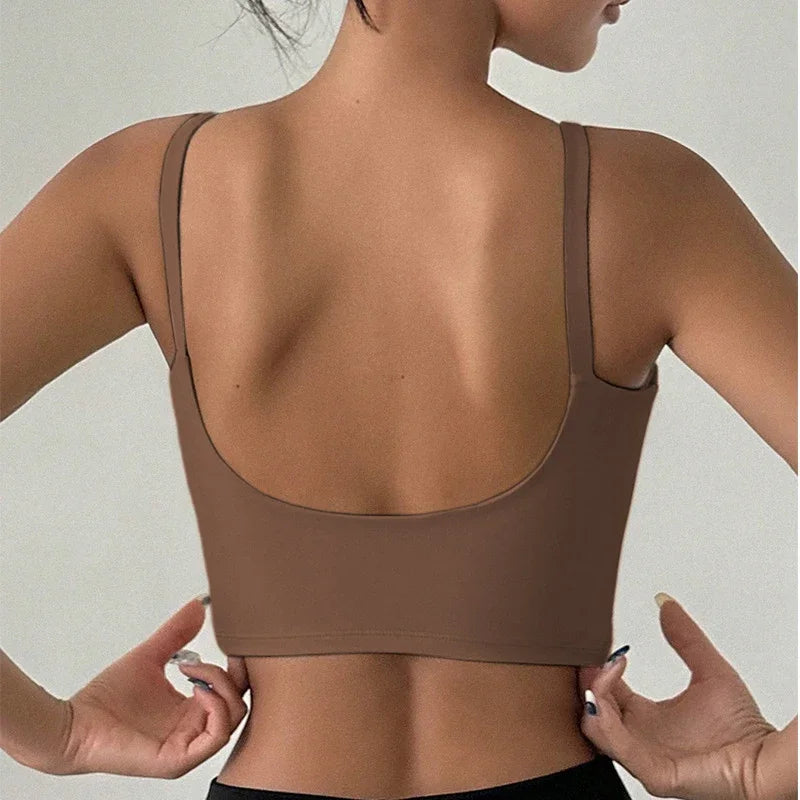 Women Yoga Sports Bra Top Breathable U Shaped Chest Pad