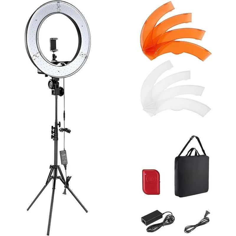 Garden Ring Light Kit 55W 5600K Professional LED Phone Holder