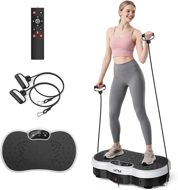 HTMM Calorie Tracking Vibration Plate Power Machine Home Gym Fitness