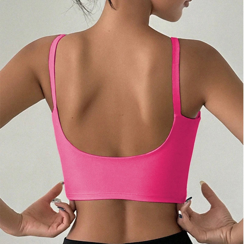 Women Yoga Sports Bra Top Breathable U Shaped Chest Pad