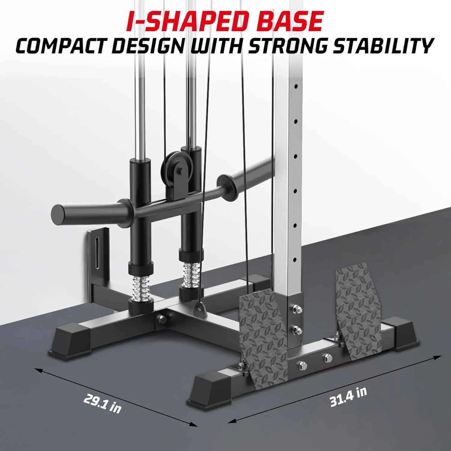 HiMISS Wall Mount Lat Pulldown Cable Machine With Adjustable Pulleys