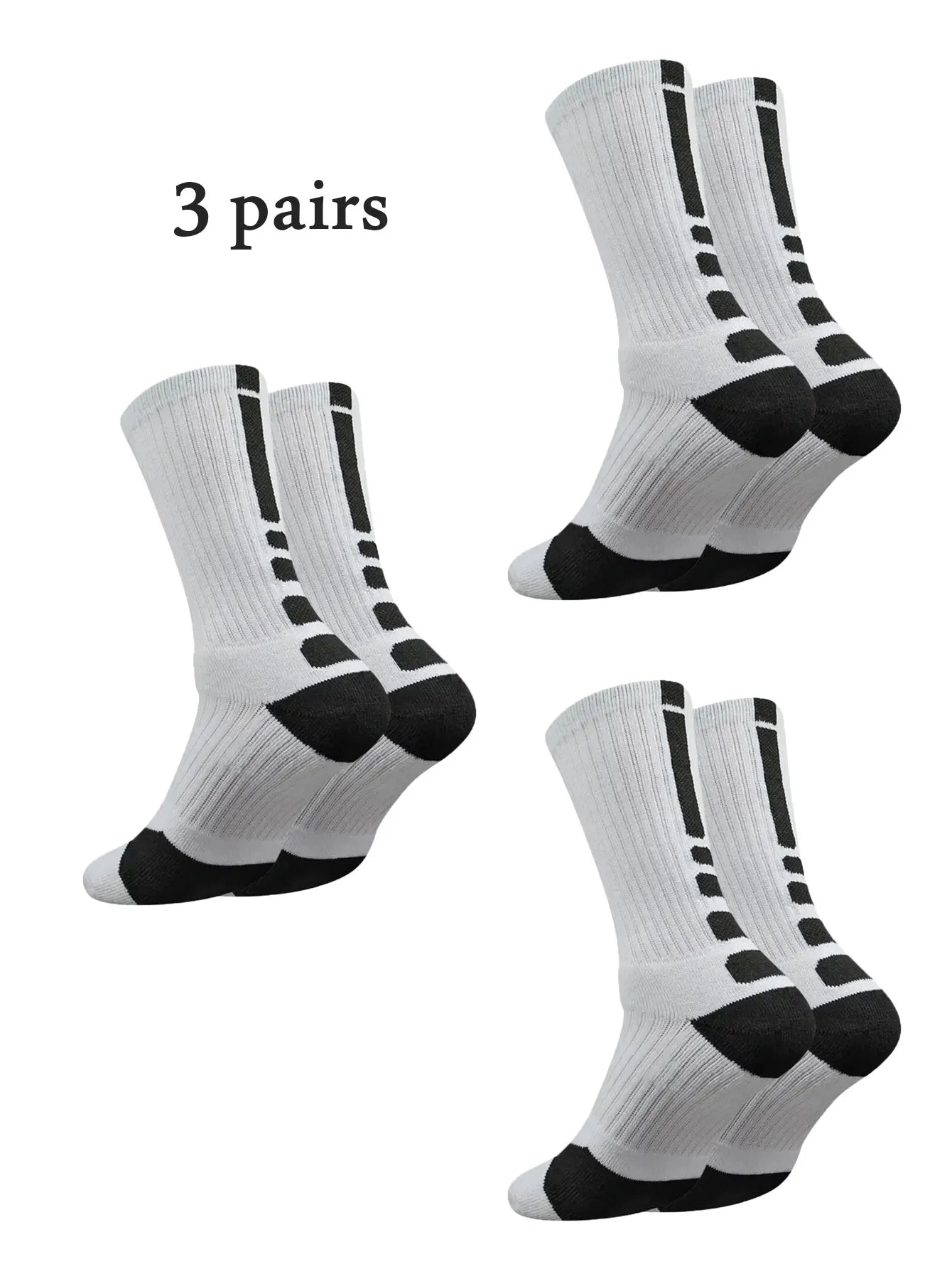 NONE Pro Basketball Training Socks With Mid Length TowelBottoms 3-Pair