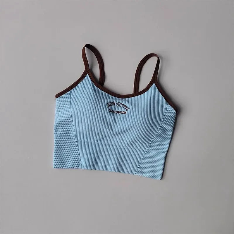 Women Breathable Sports Bra Push Up Yoga Crop Top Gym