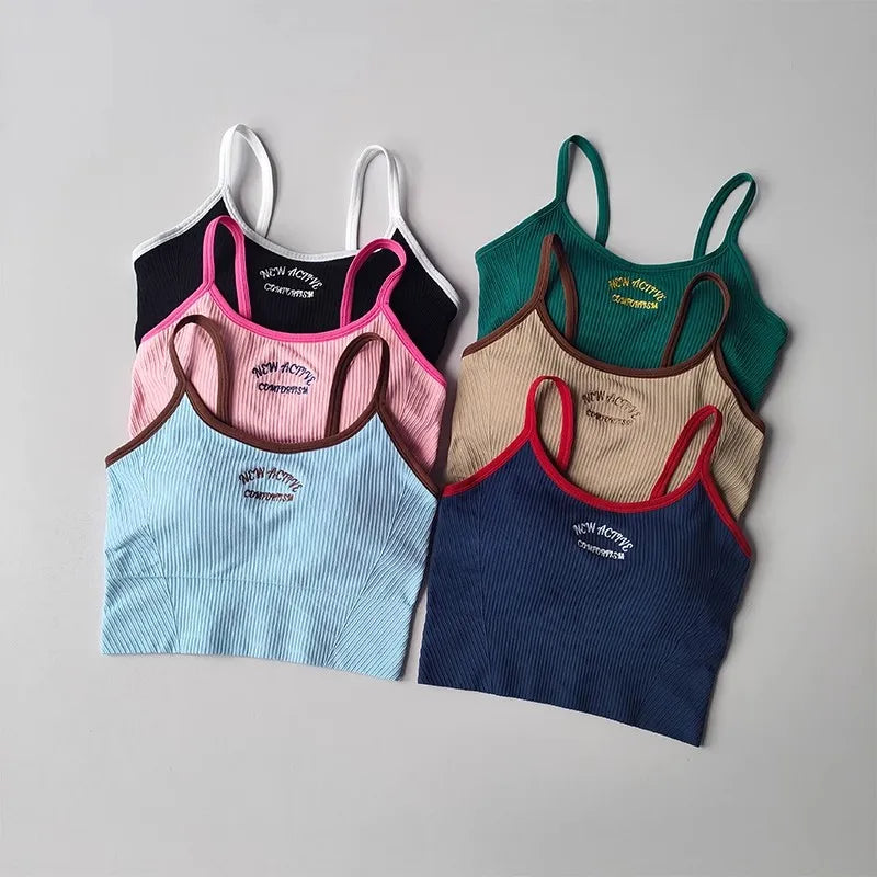 Women Breathable Sports Bra Push Up Yoga Crop Top Gym