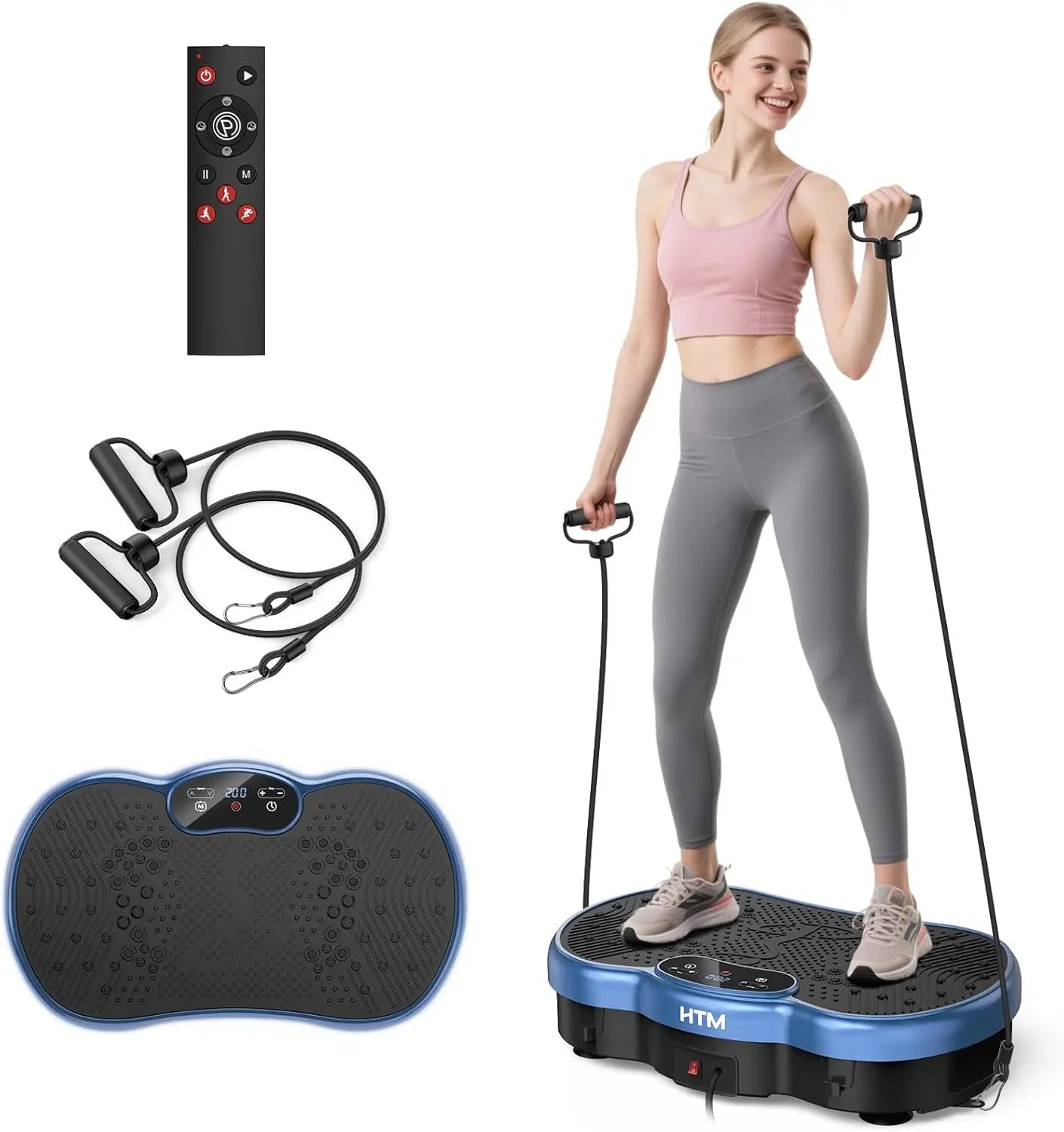 HTMM Calorie Tracking Vibration Plate Power Machine Home Gym Fitness