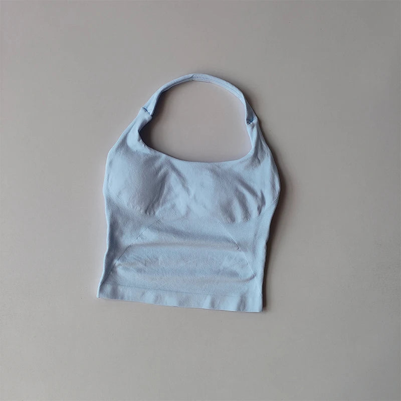 Women's Quick Dry Halter Yoga Bra With Built-In Support