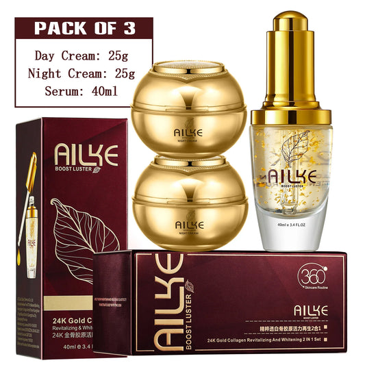 AILKE 24K Collagen Facial Whitening Set Moisturizing