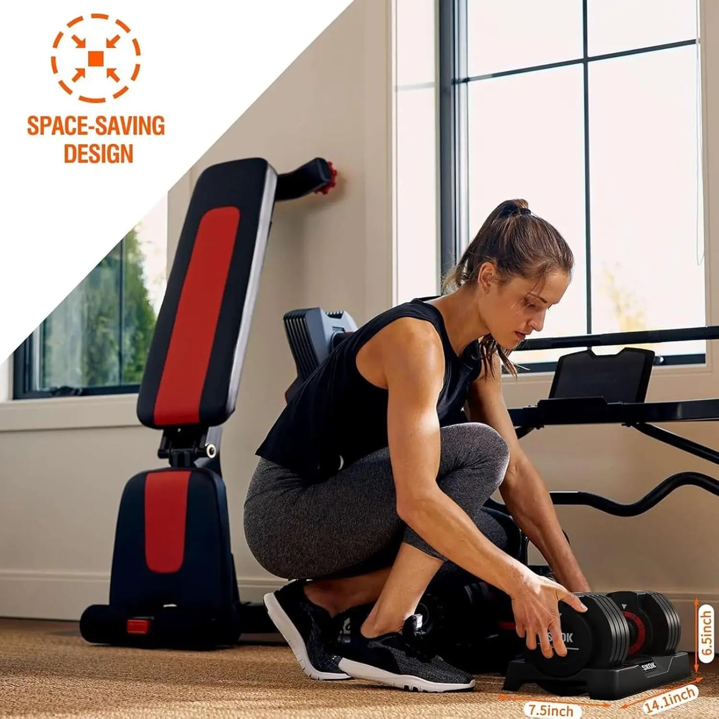 Adjustable Dumbbells Set 25 to 55 Lbs Anti Slip Durable