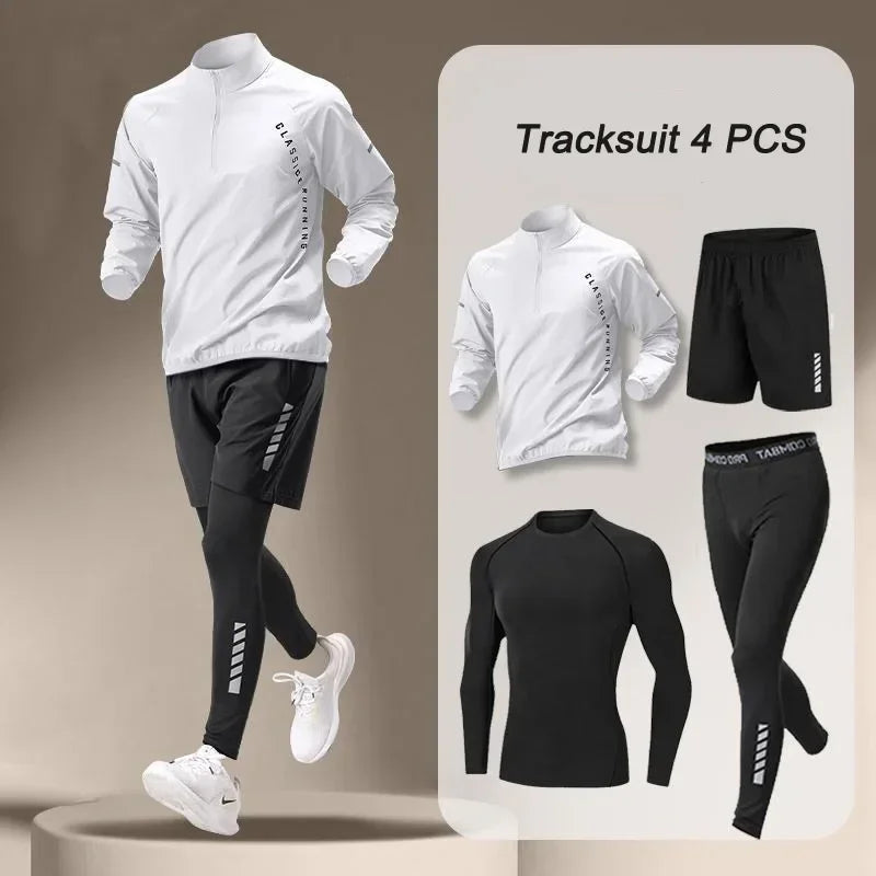 Men's Quick Dry Jacket And Jogger Set For Outdoor Fitness