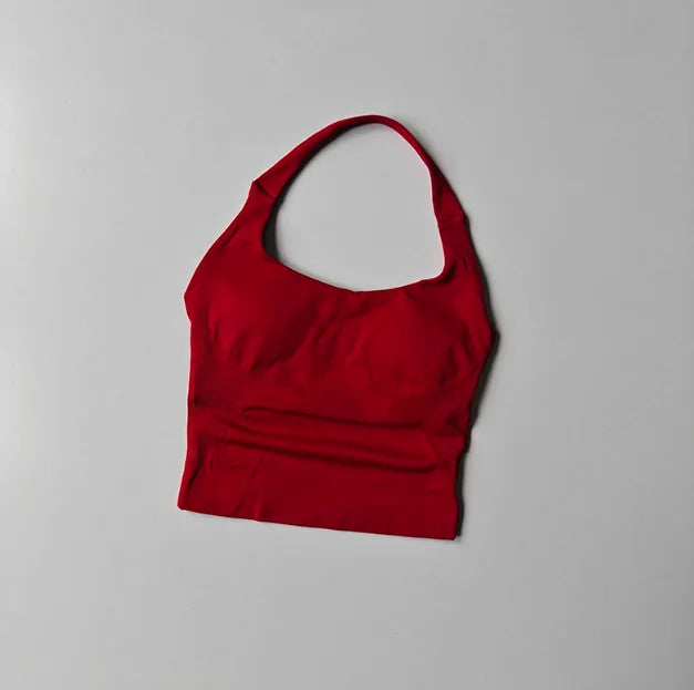 Women's Quick Dry Halter Yoga Bra With Built-In Support