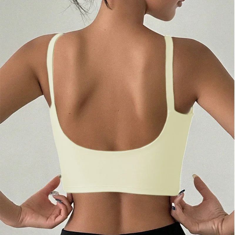 Women Yoga Sports Bra Top Breathable U Shaped Chest Pad