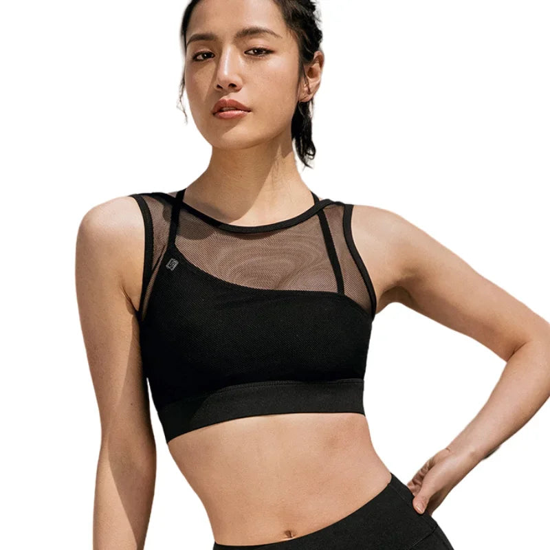 NONECN 2 In 1 Beautiful Back Sports Bra Fitness Breathable