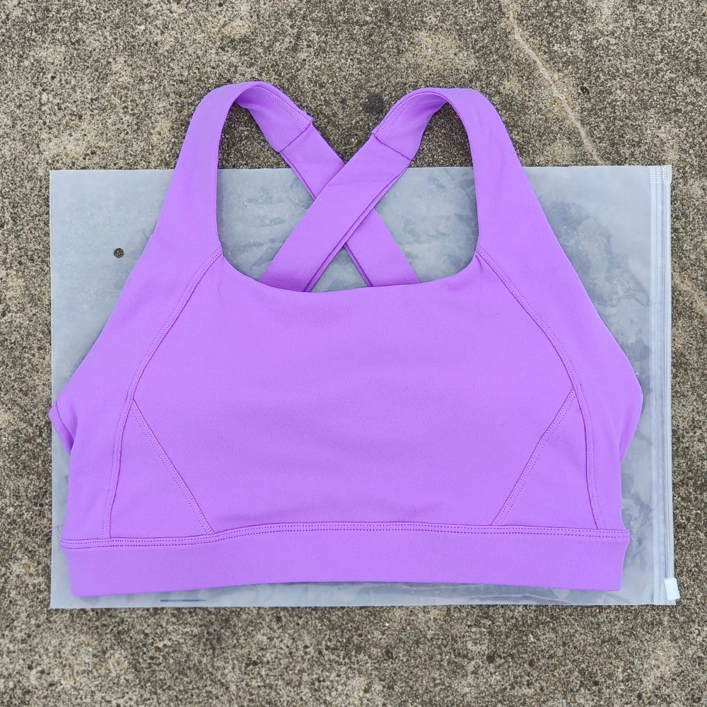 Cross Back Sports Bra Breathable Quick Dry Yoga Running Fitness