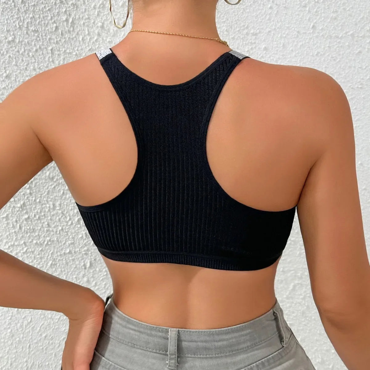 NONECN Tank Top Bra Women Fitness Seamless Crop Top