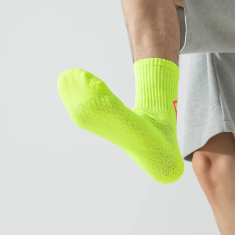 Unisex Running Socks Crew Fitness Breathable Nylon Marathon Sports