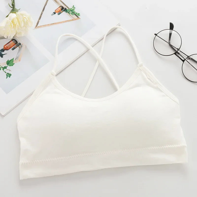 Women Cross Strap Sports Bra Breathable Push Up Yoga Top