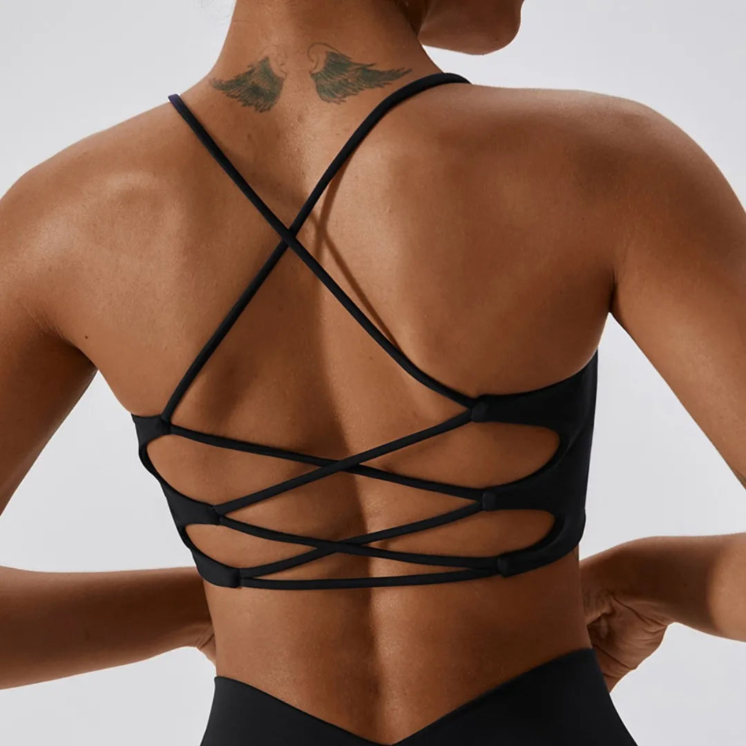 Women Crossback Sports Bra Top For Gym And Yoga Padded
