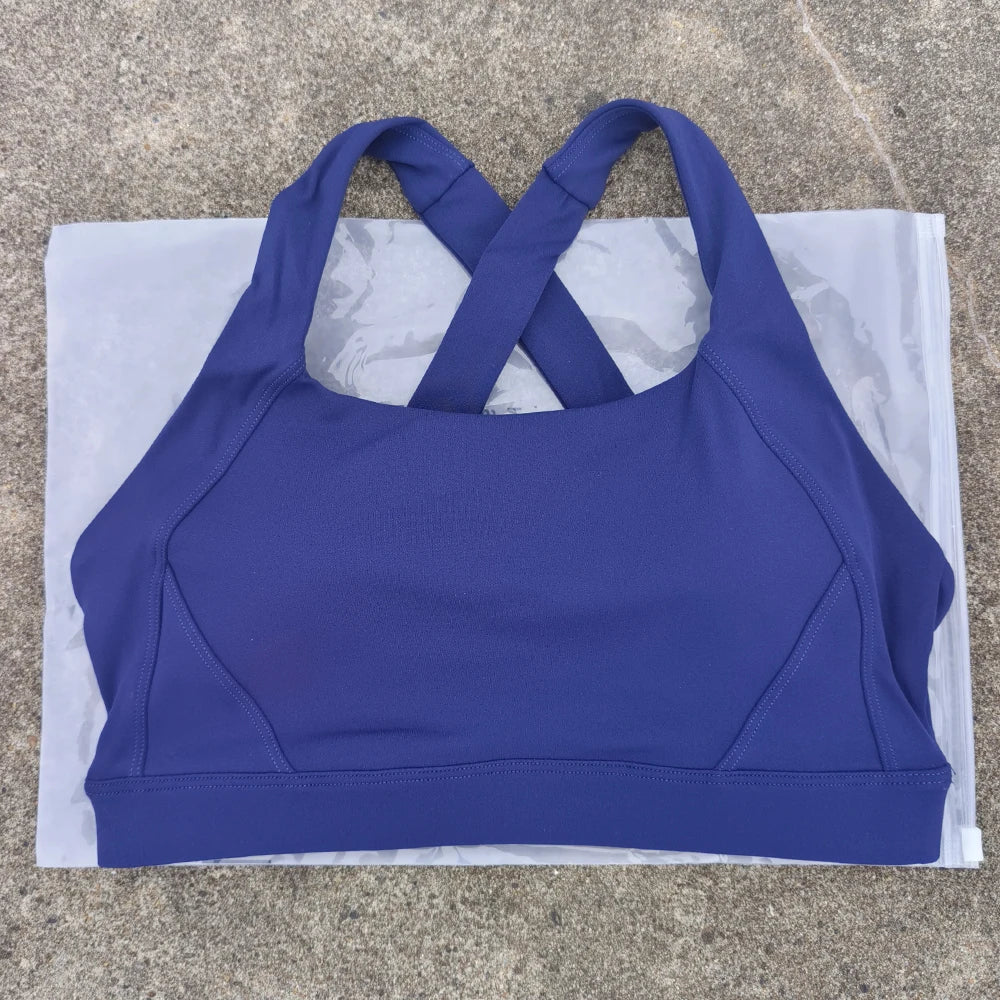 Cross Back Sports Bra Breathable Quick Dry Yoga Running Fitness