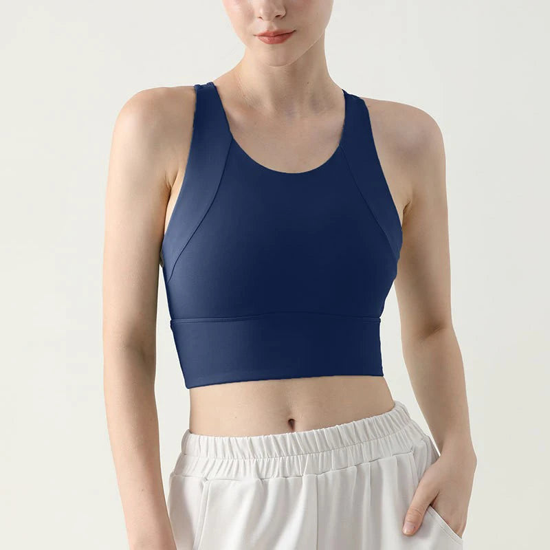 Womens Push Up Sports Bra Breathable Yoga Gym Running Vest