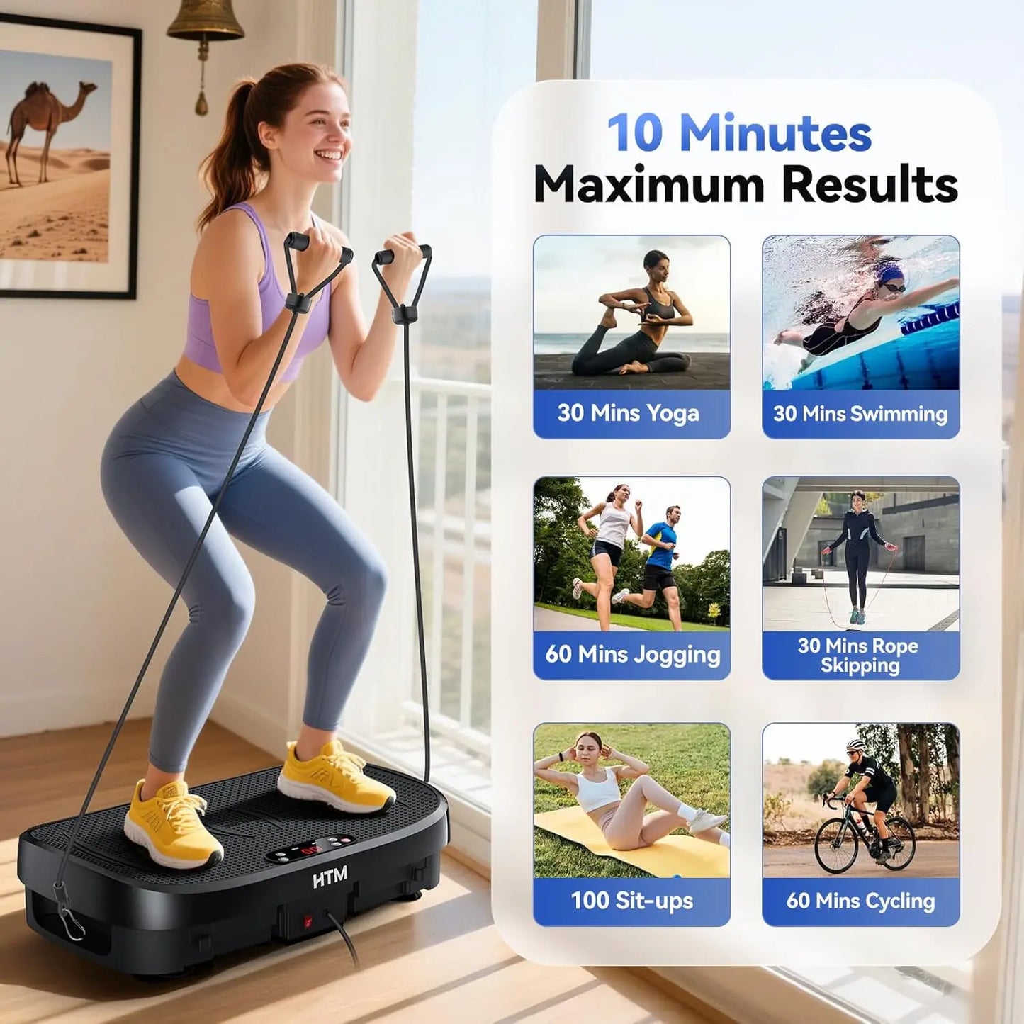 HTM Vibration Plate Fitness Multifunction Trainer 330 Pounds
