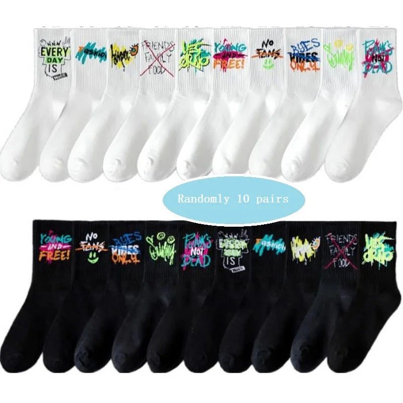 Unisex Anime Graffiti Socks Cotton Nylon Novelty Hip Hop