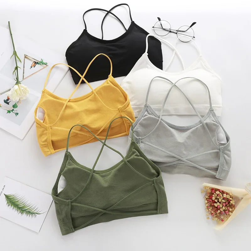 Women Cross Strap Sports Bra Breathable Push Up Yoga Top