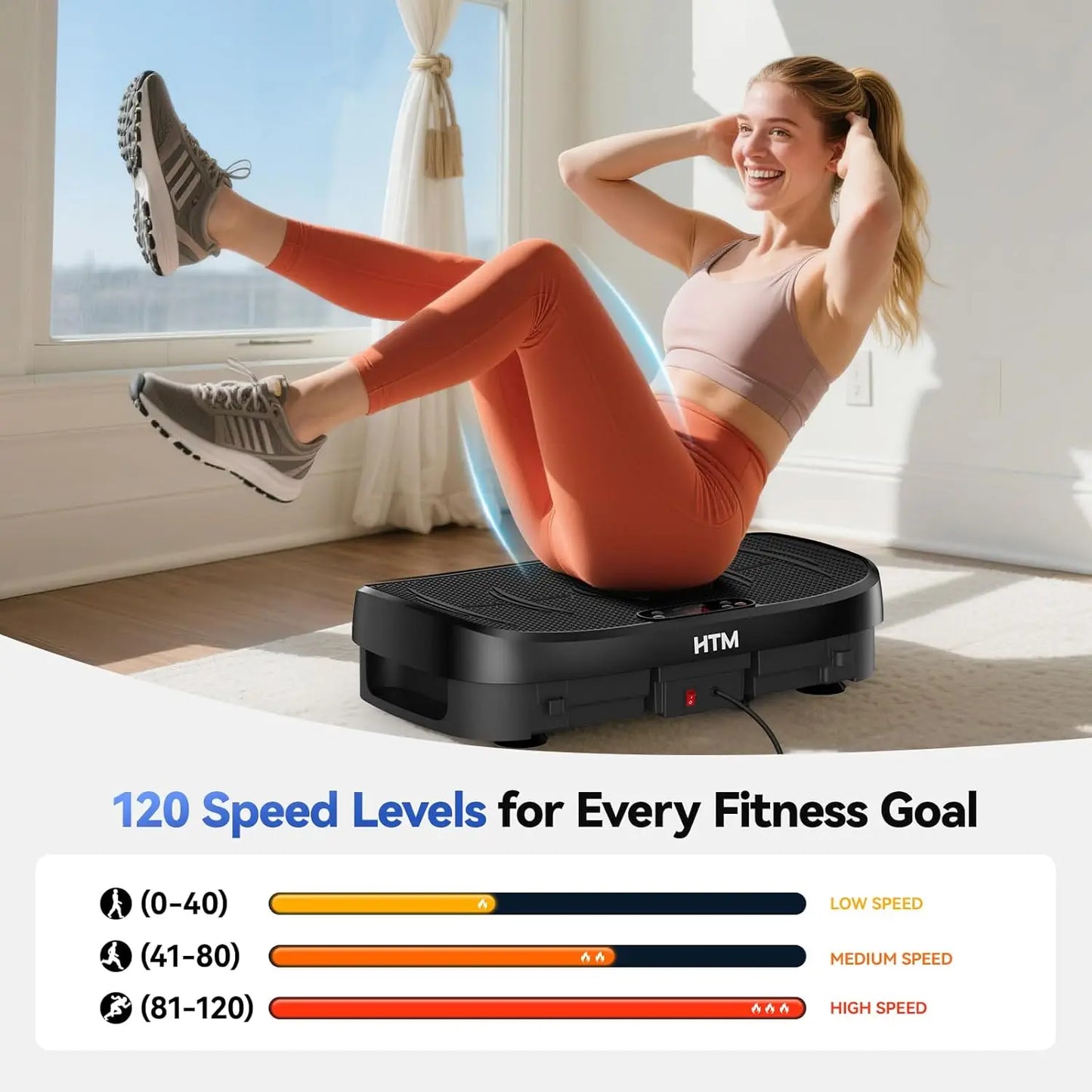 HTM Vibration Plate Fitness Multifunction Trainer 330 Pounds