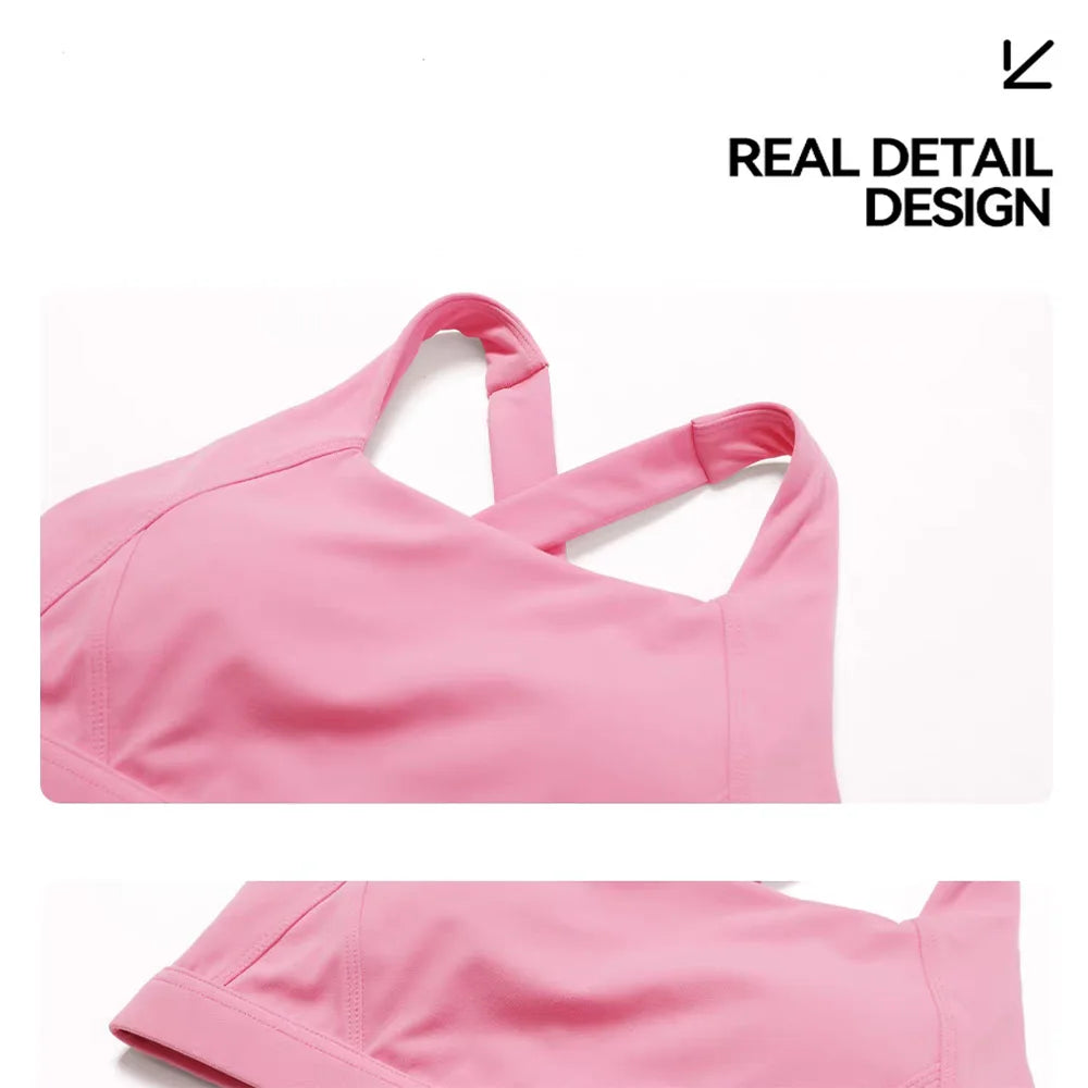 Cross Back Sports Bra Breathable Quick Dry Yoga Running Fitness