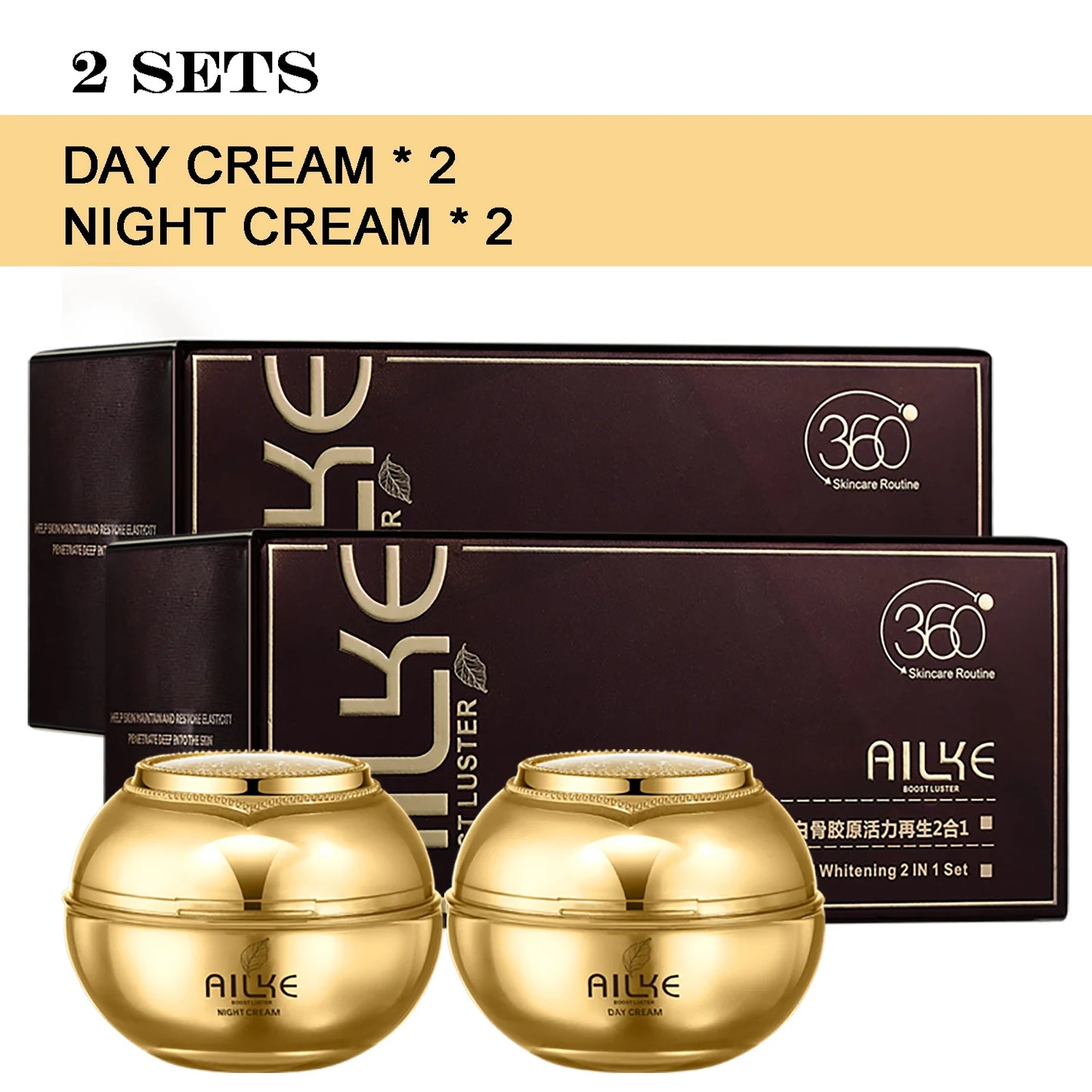 AILKE 24K Collagen Facial Whitening Set Moisturizing
