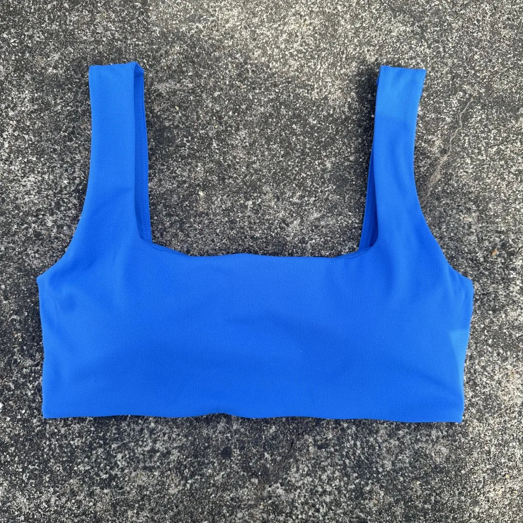 Women's Hollow Back Sports Bra Top With Shoulder Straps