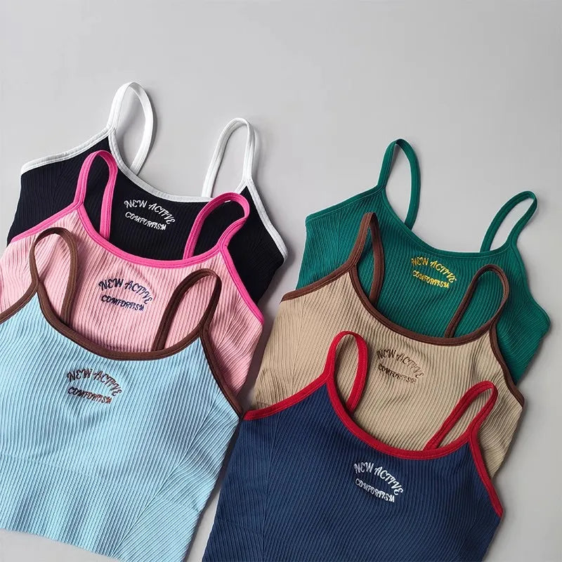 Women Breathable Sports Bra Push Up Yoga Crop Top Gym