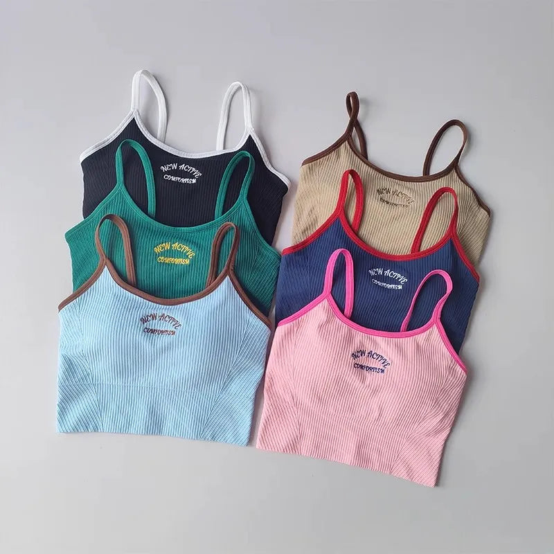 Women Breathable Sports Bra Push Up Yoga Crop Top Gym