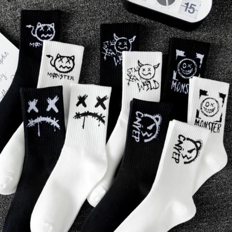 Unisex Anime Graffiti Socks Cotton Nylon Novelty Hip Hop