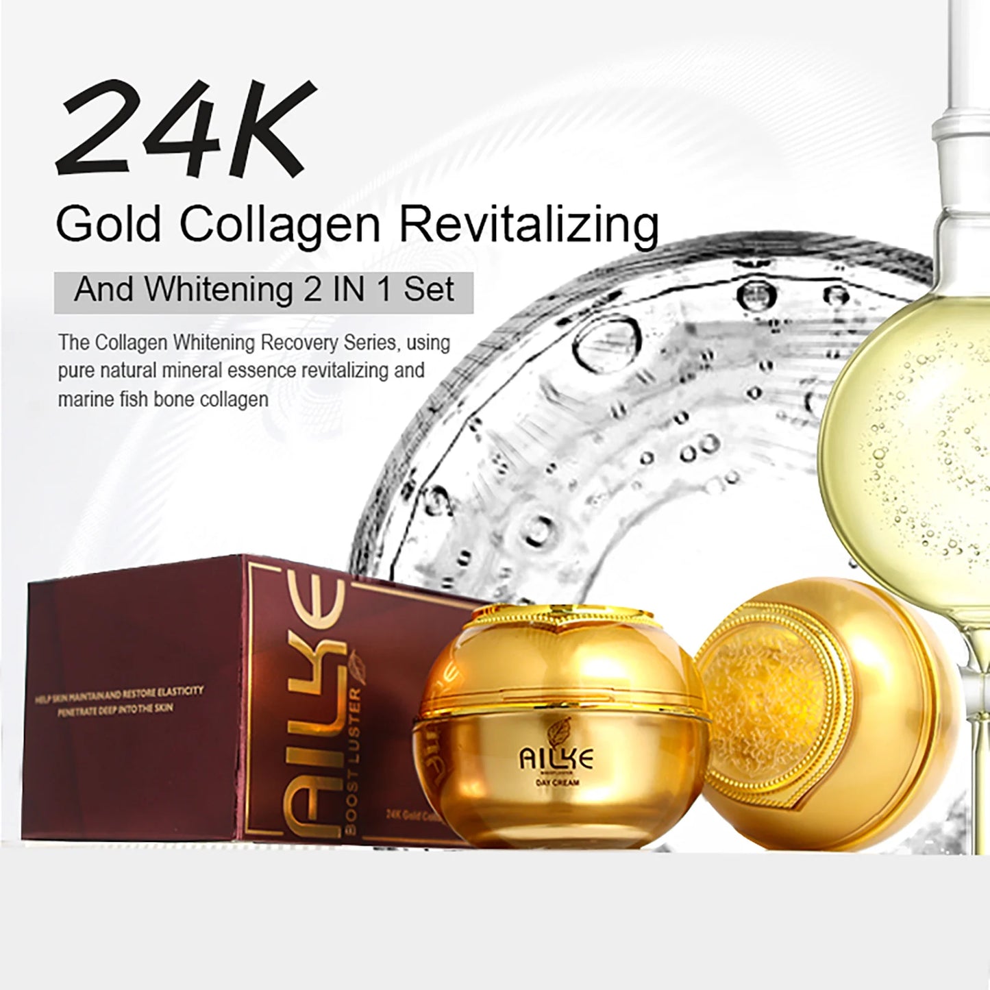 AILKE 24K Collagen Facial Whitening Set Moisturizing