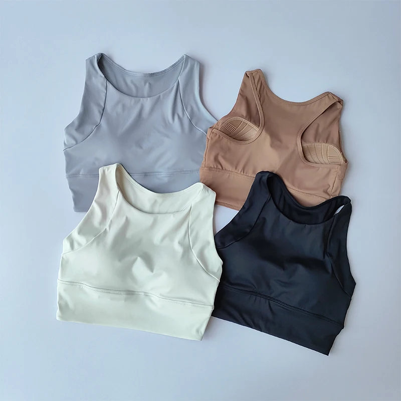 Womens Push Up Sports Bra Breathable Yoga Gym Running Vest