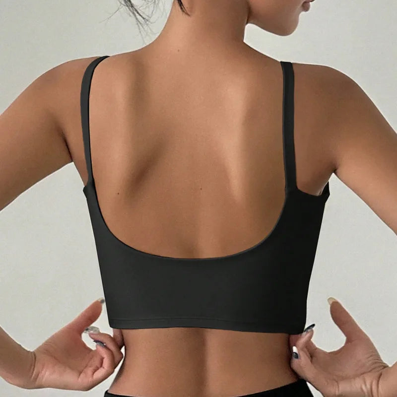 Women Yoga Sports Bra Top Breathable U Shaped Chest Pad