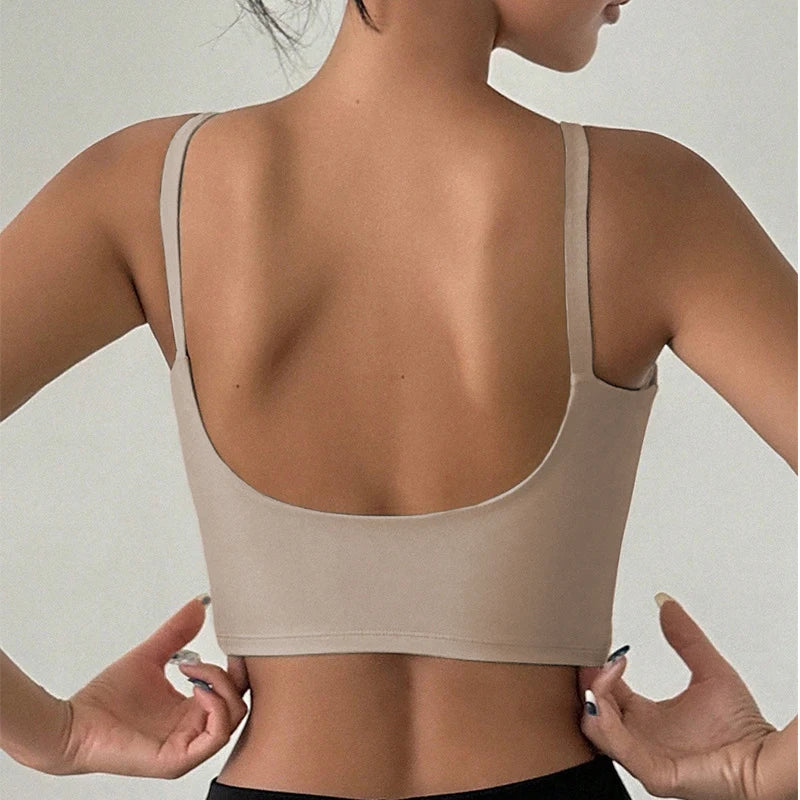 Women Yoga Sports Bra Top Breathable U Shaped Chest Pad