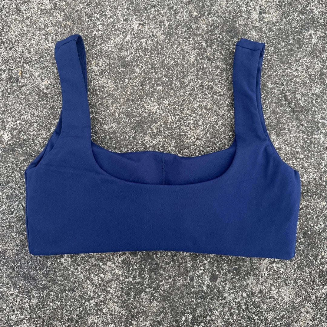 Women's Hollow Back Sports Bra Top With Shoulder Straps